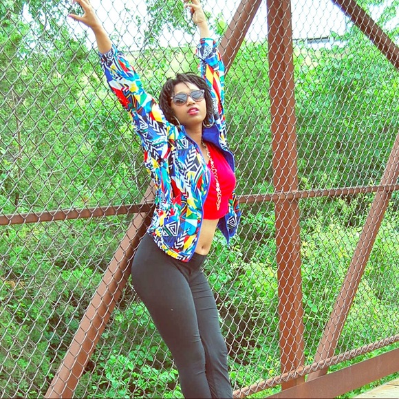 Reversible Retro 80’s Sweat Suit Jacket w/ Pockets - Picture 2 of 5